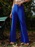 SASSAFRAS Women Slim Fit High-Rise Bootcut Trousers