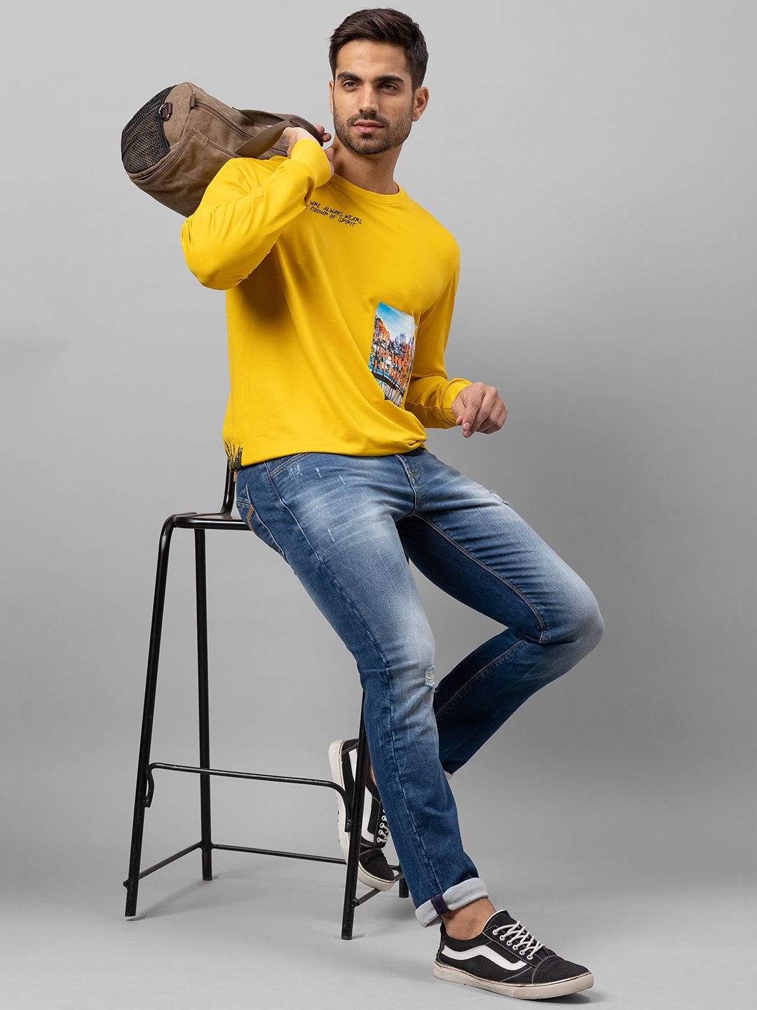 Being Human Men Yellow Graphic Printed Sweatshirt