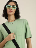 DILLINGER Womens Honeycomb Structure Oversized T-shirt
