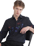 RARE RABBIT Men Comfort Fit Spread Collar Abstract Printed Casual Shirt