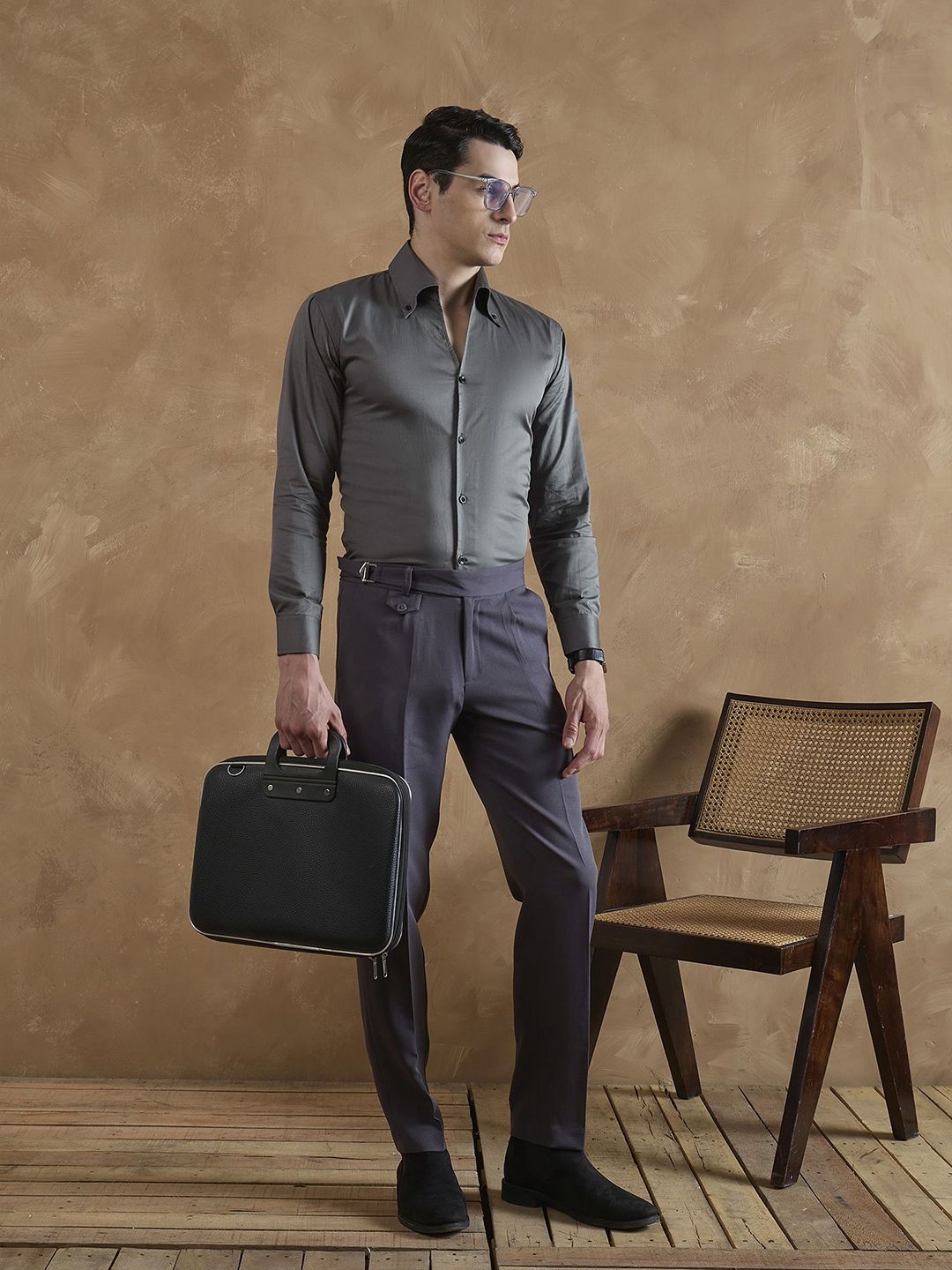 DENNISON Men Cooper Collar Solid Formal Shirt