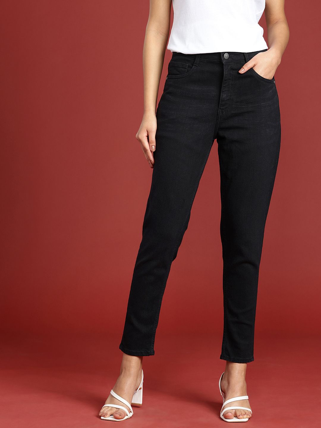 all about you Women Light Fade Mom Fit Stretchable Jeans