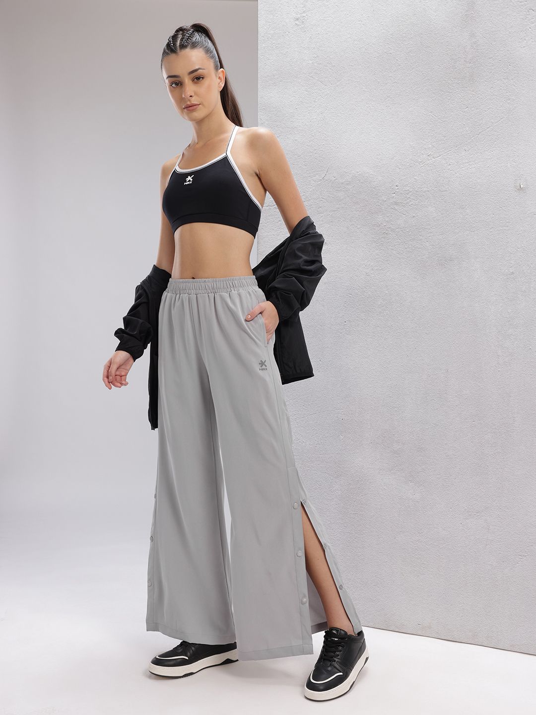 HRX by Hrithik Roshan Women Rapid-Dry Training Track Pants with Side Slits