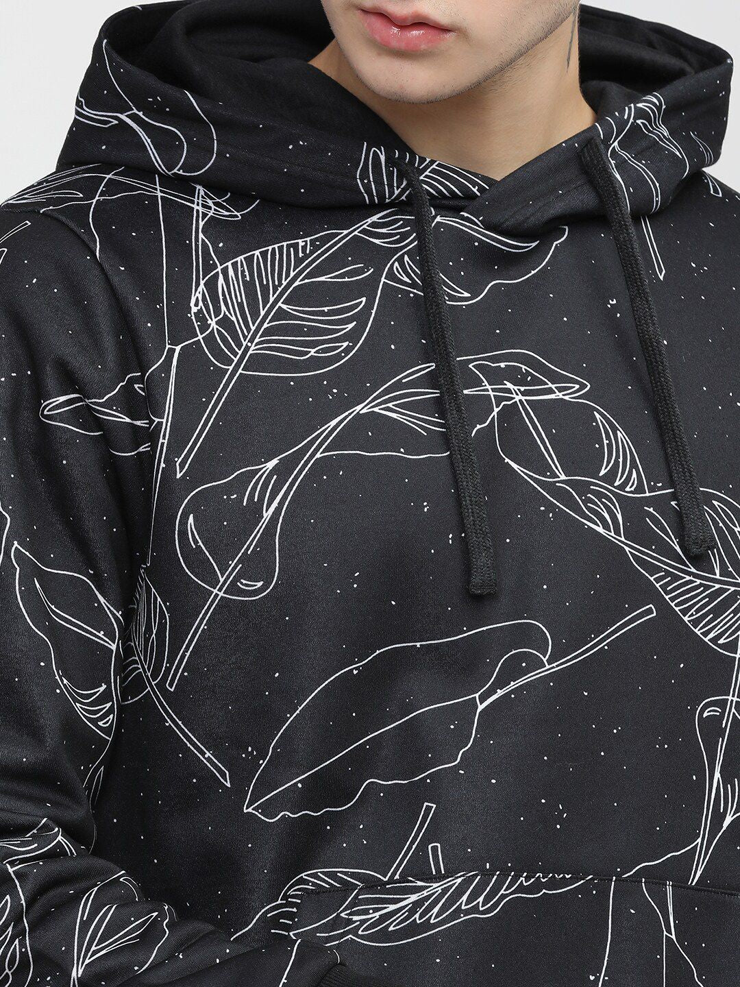 HIGHLANDER Men Black Printed Hooded Sweatshirt