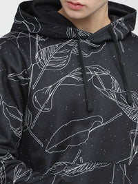 HIGHLANDER Men Black Printed Hooded Sweatshirt