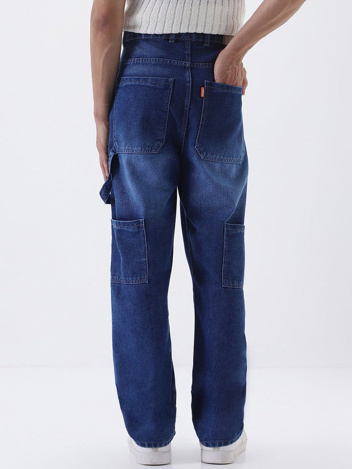 Urbano Fashion Men Loose Baggy Fit Mid-Rise Light Fade Non Stretchable Cotton Jeans