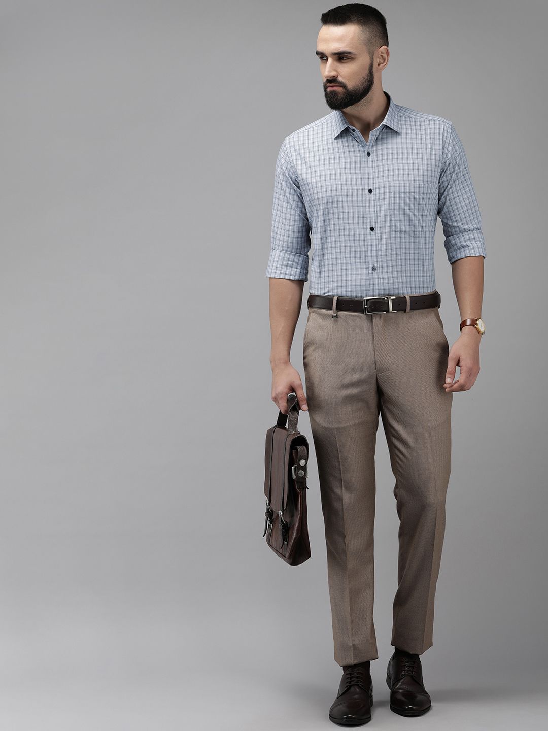 Park Avenue Slim Fit Pure Cotton Checked Formal Shirt