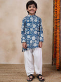 pspeaches Boys Mandarin collar Ethnic Motifs Printed Clothing set