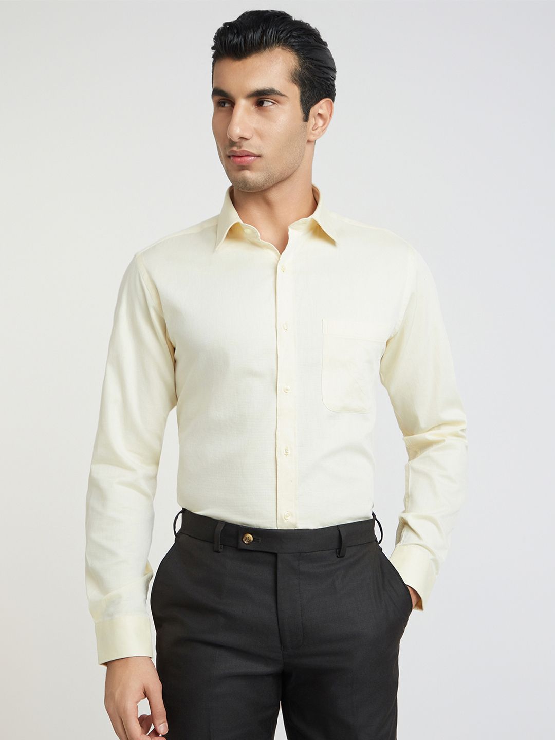 Raymond Men Pure Cotton Textured Slim Fit Formal Shirt