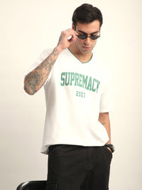 DILLINGER Men Short Sleeve Oversized V-Neck Printed Tshirt