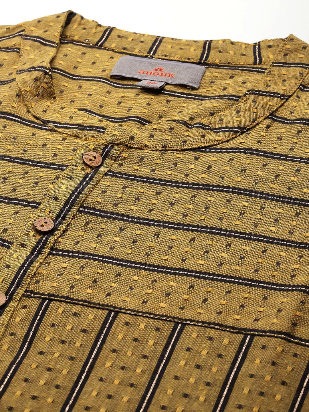 Anouk Men Striped Woven Design Kurta