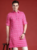 Anouk Pure Cotton Ikat Print Pathani Kurta