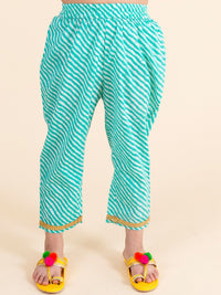 pspeaches Girls Yellow Floral Printed Angrakha Pure Cotton Kurta with Trousers & With Dupatta