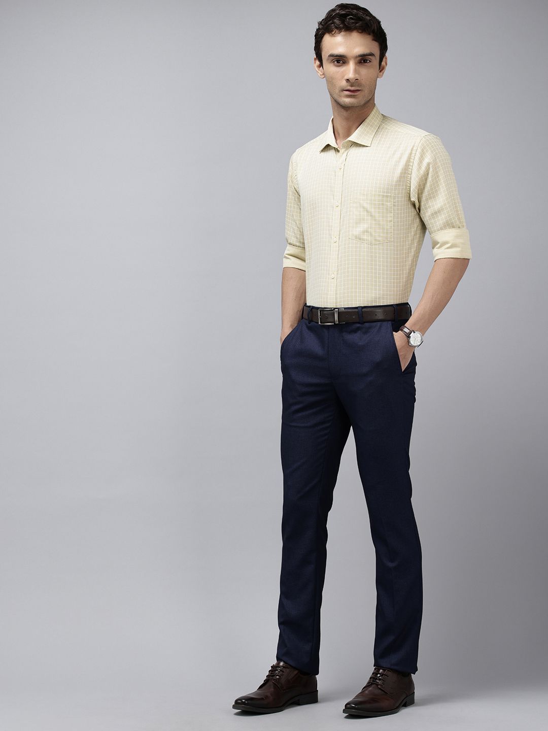 Park Avenue Slim Fit Checked Formal Shirt