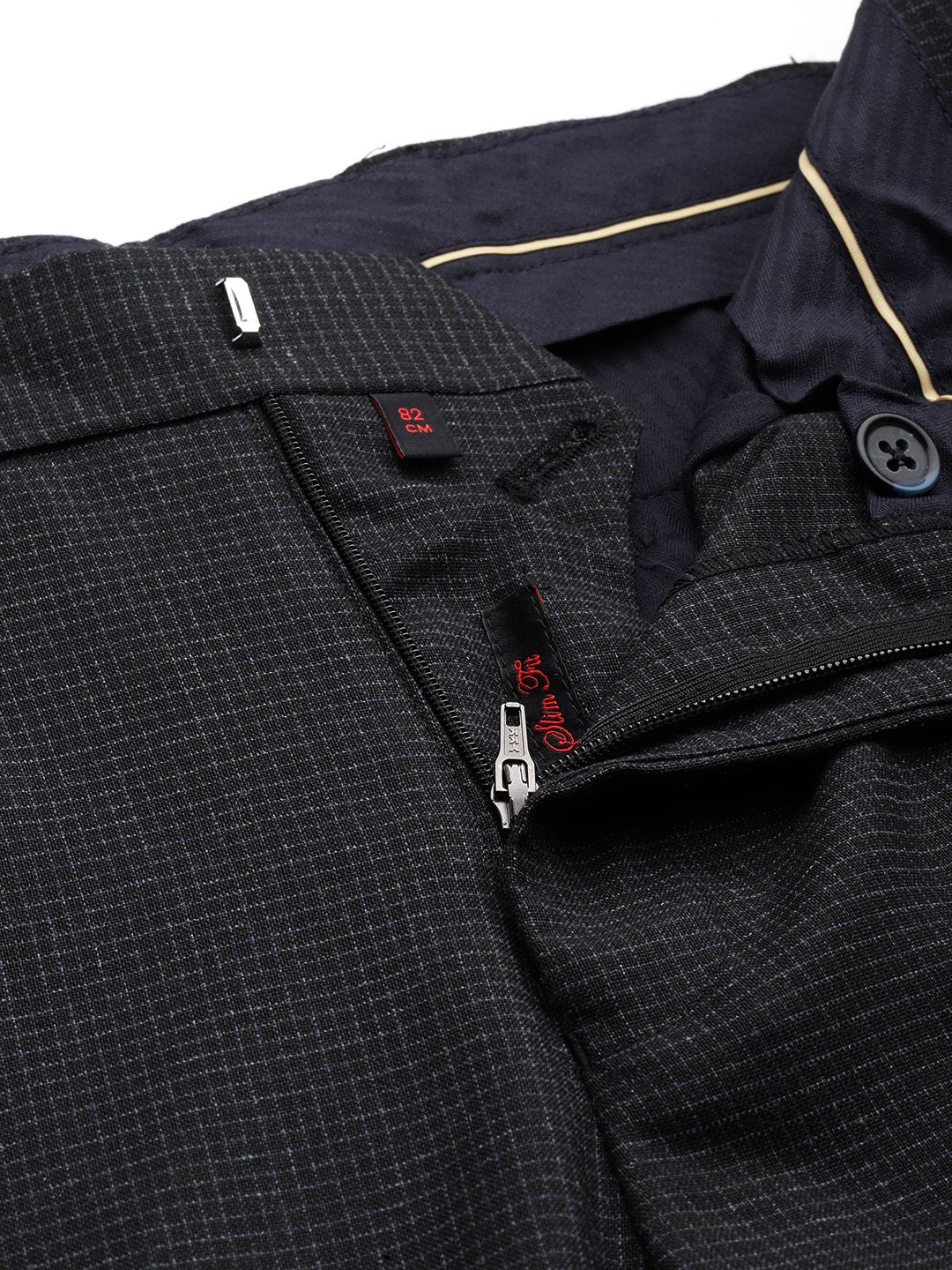 Raymond Men Striped Slim Fit Trousers