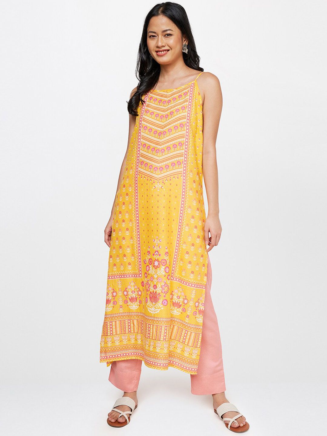 Global Desi Women Pink Straight Fit Trouser