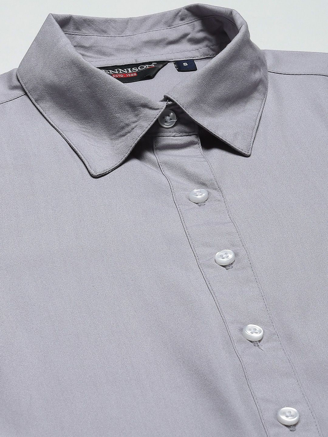 DENNISON Women Grey Solid Formal Shirt