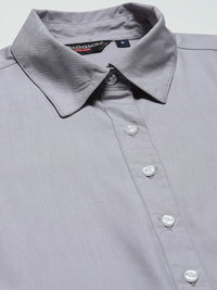 DENNISON Women Grey Solid Formal Shirt