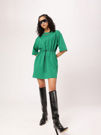 Own The Street Vibe Mini T-shirt Dress With Waist Toggle