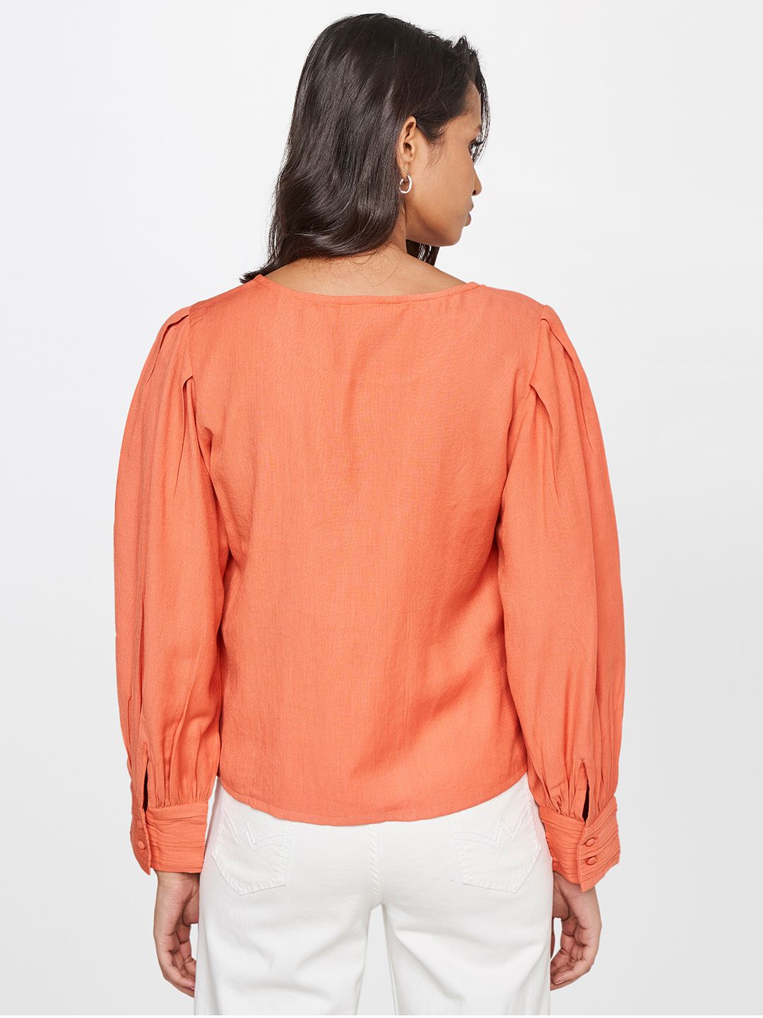 AND Lace Inserts Pleated Top