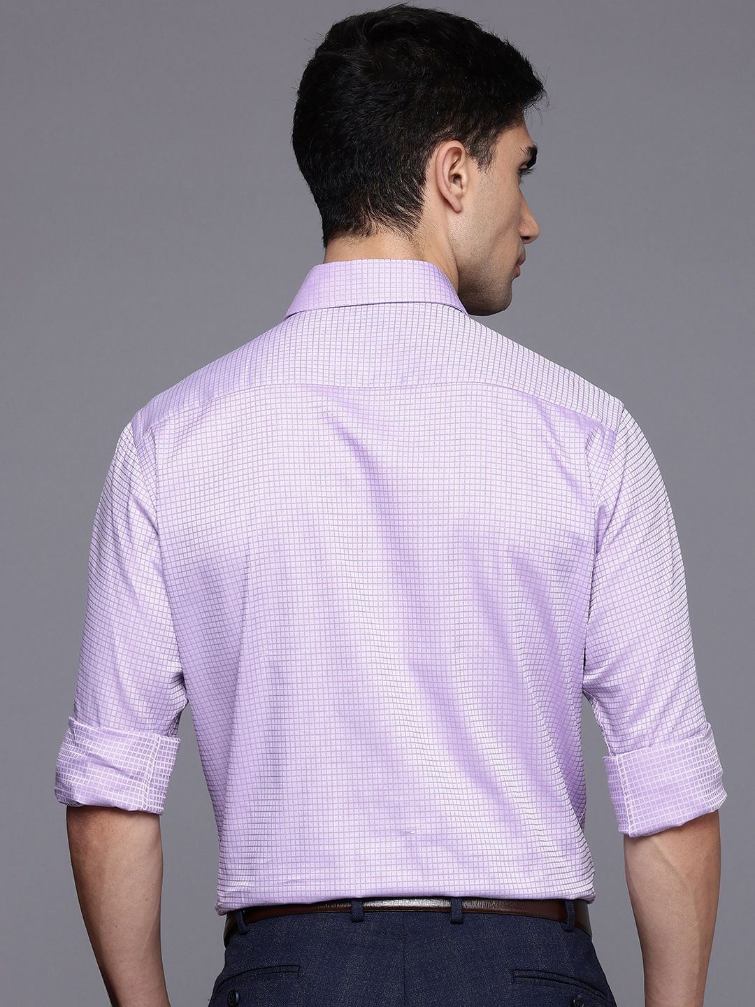 Raymond Slim Fit Micro Checks Pure Cotton Formal Shirt