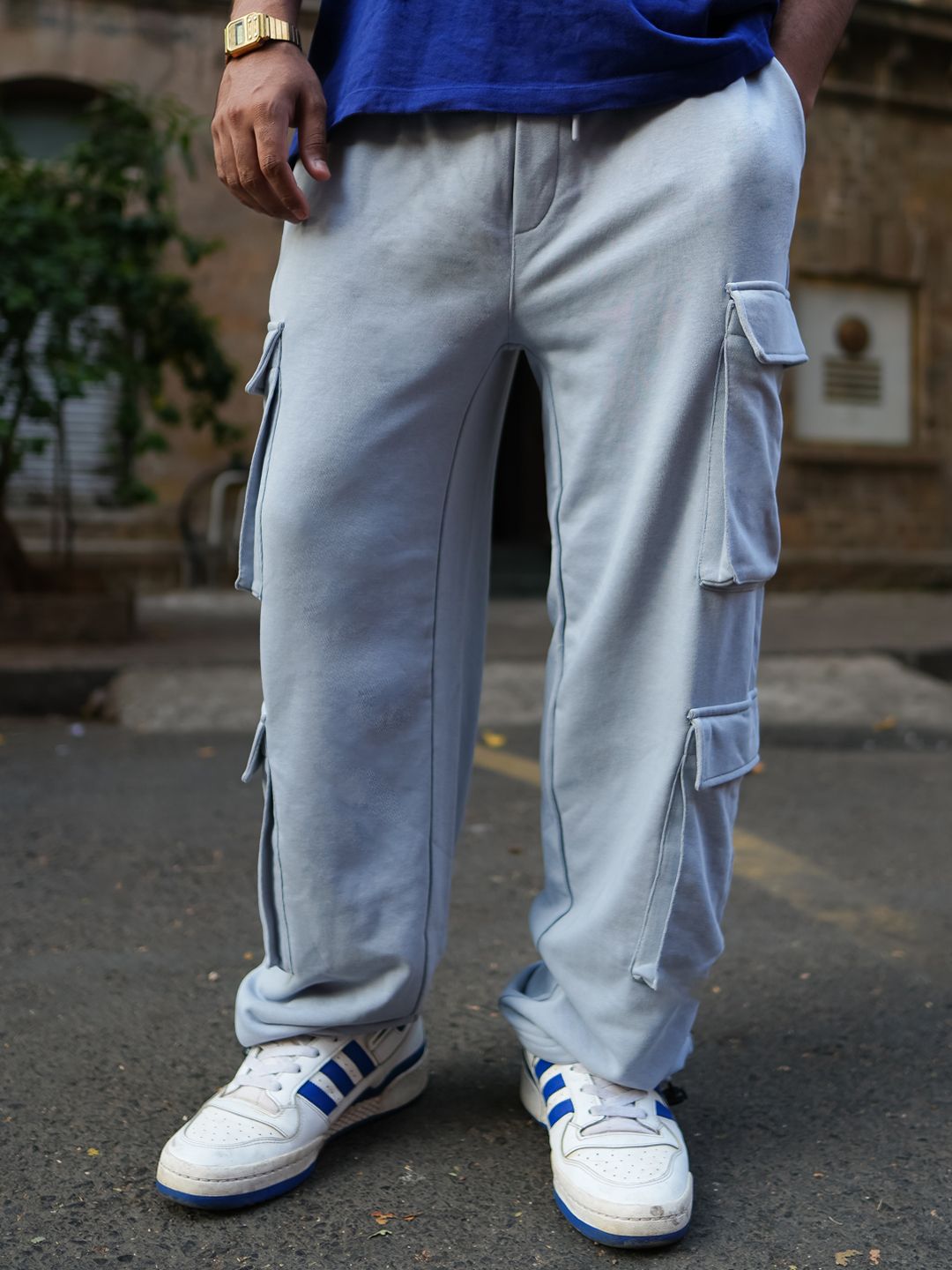 Powerlook Men Mid-Rise Cargo Track Pants