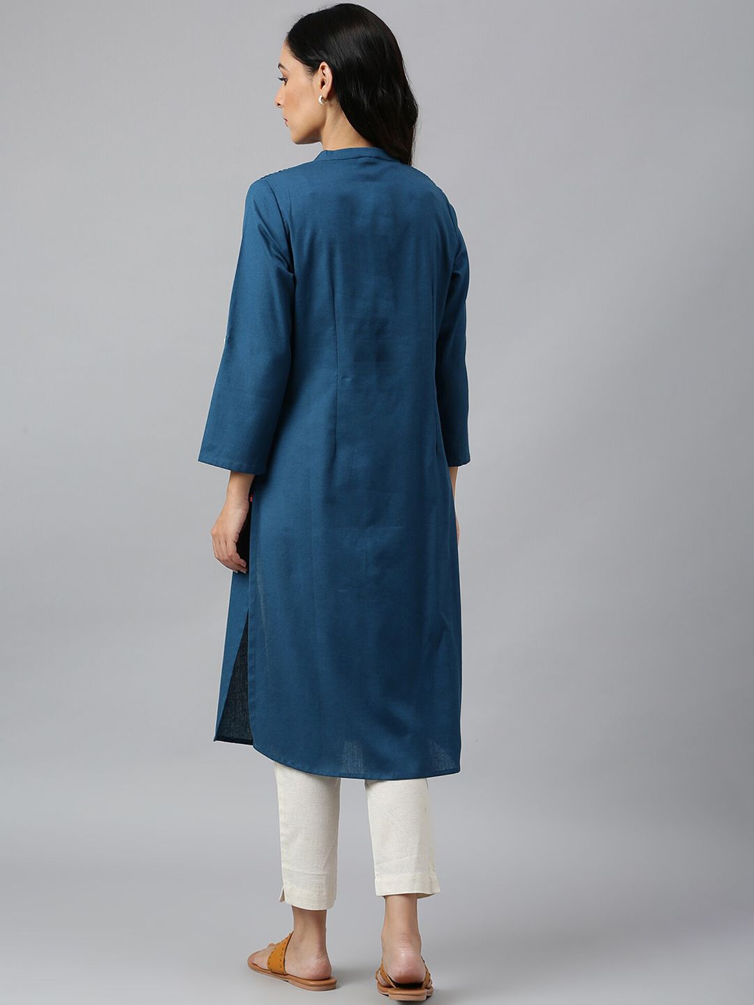 W Women Blue Indie Prints Kurta