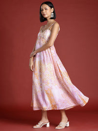 all about you Printed Ethnic Maxi Dress with Dupatta