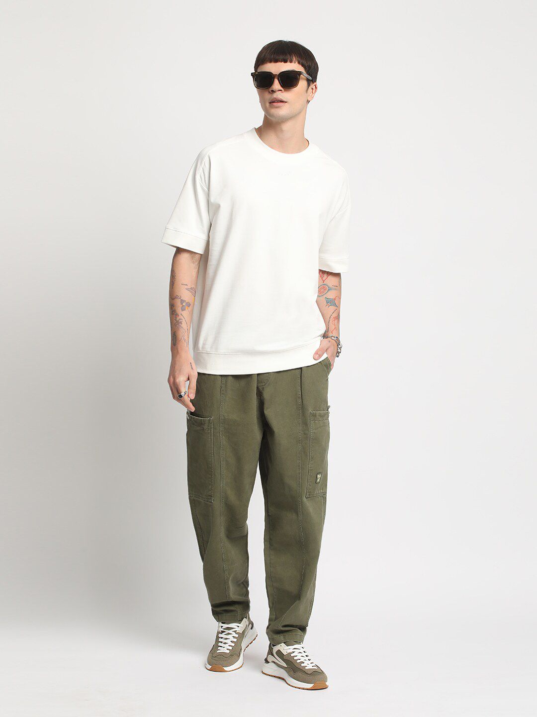 THE BEAR HOUSE Round Neck Short Sleeve Cotton T-shirt