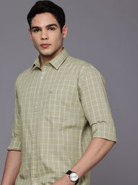 Raymond Pure Cotton Slim Fit Checked Casual Shirt
