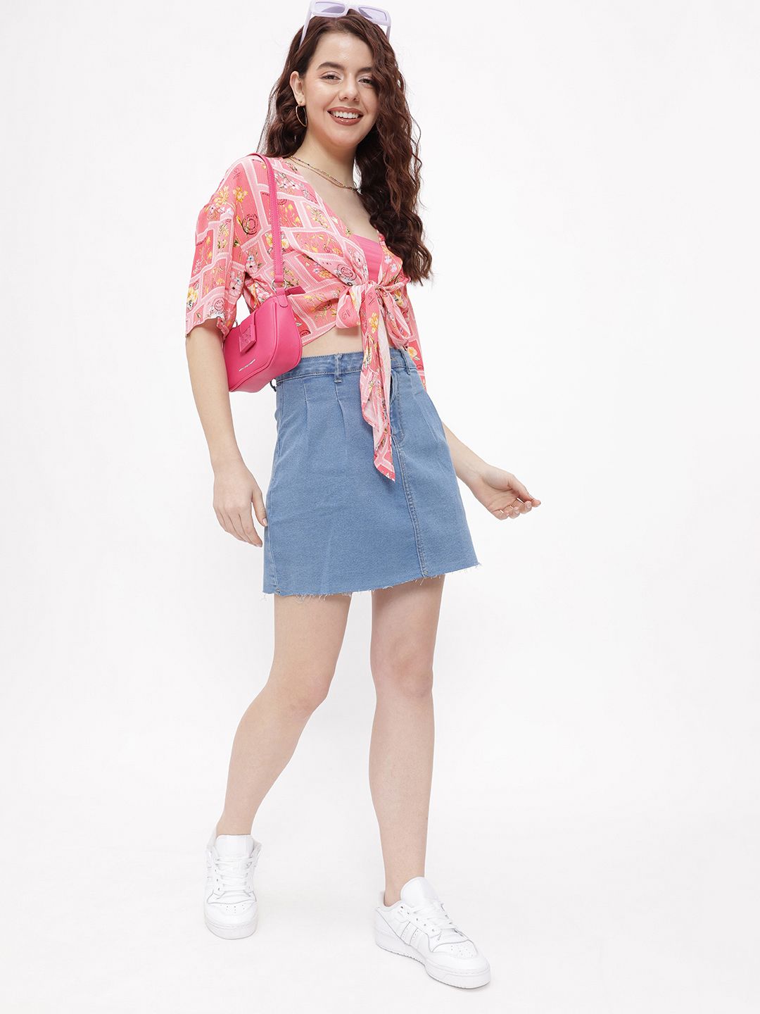 DressBerry Floral Fantasy Knot Top With Bandeau