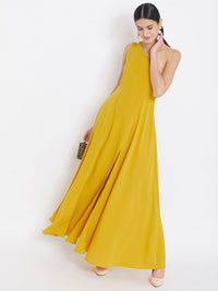 Berrylush Yellow Pleated Maxi Dress