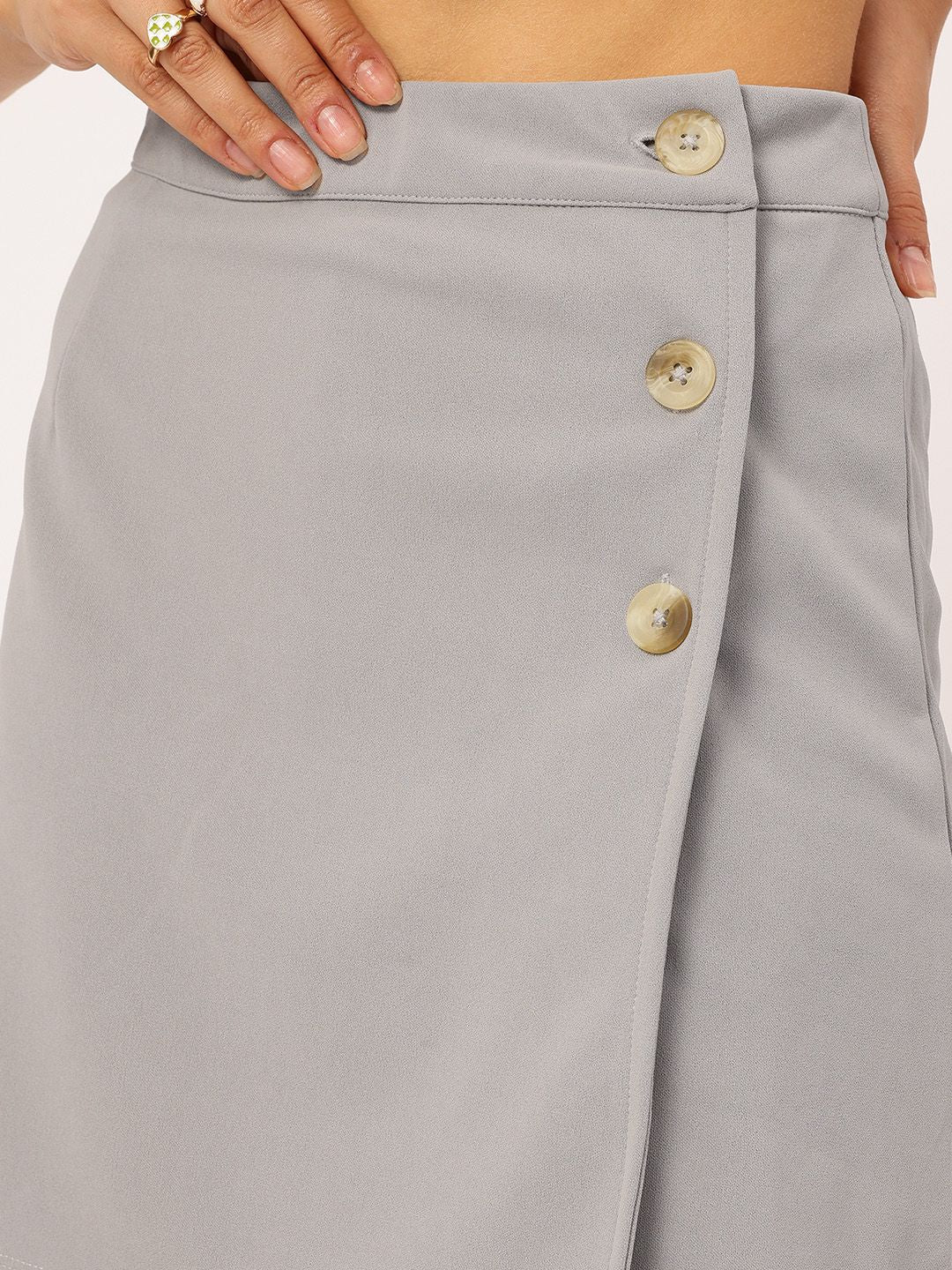 DressBerry Flirty Slit Mini Wrap Skirt