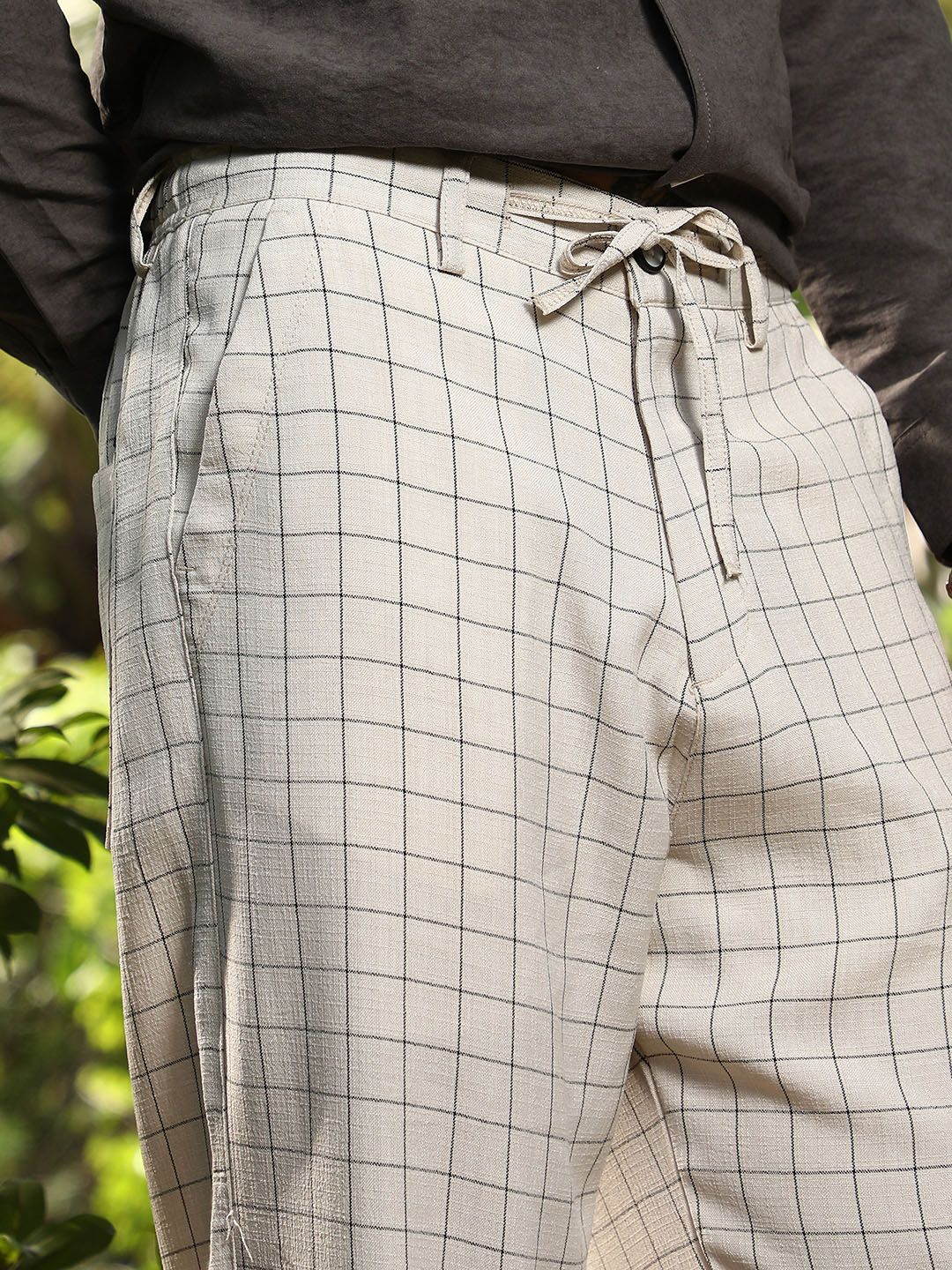 Campus Sutra Men Checked Comfort Trousers