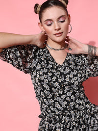 STREET 9 Women Black Floral Dress