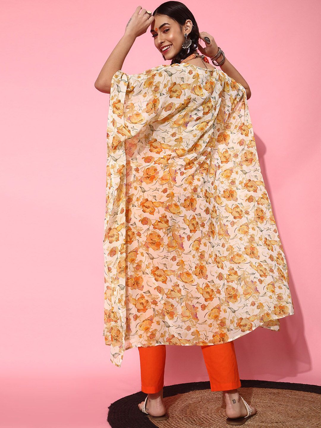 STREET 9 Classic White Polyester Kurta