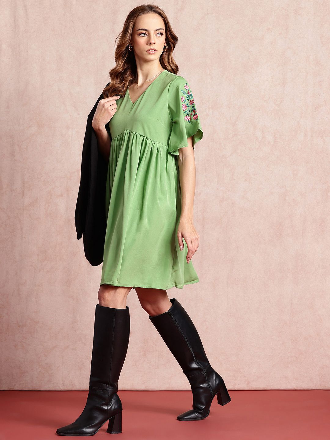 all about you Flared Sleeve A-Line Dress