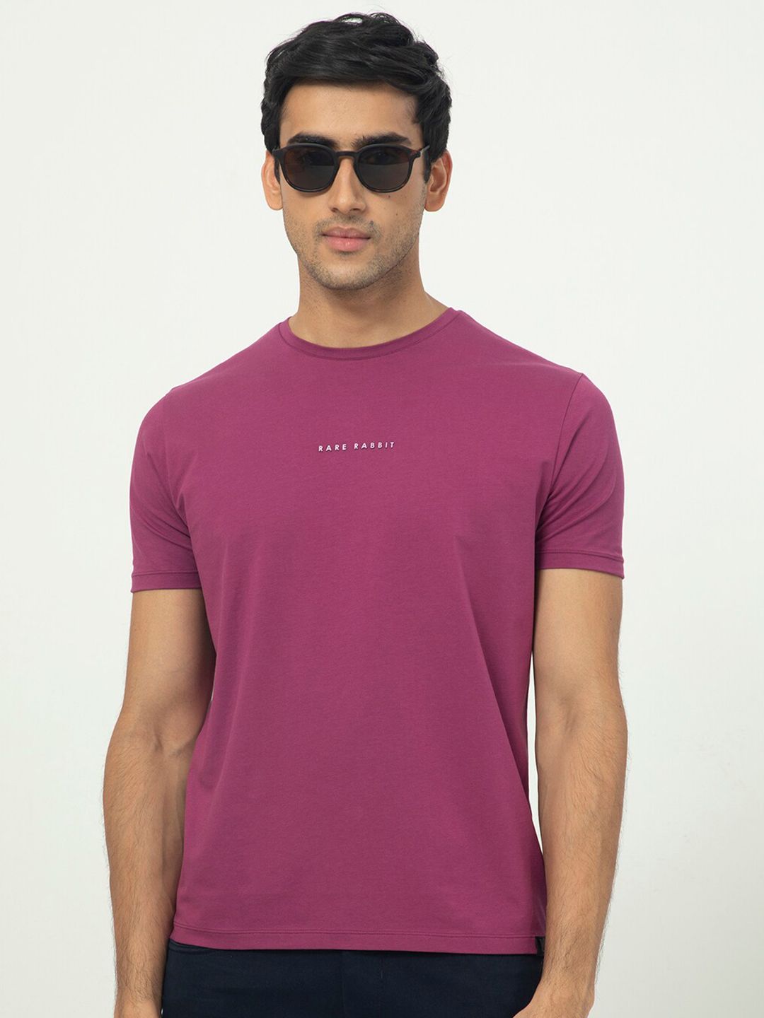 RARE RABBIT Men Rings-4 Slim Fit Solid Polo Collar T-Shirt