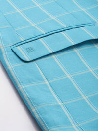 Raymond Linen Cotton Contemporary Fit Single-Breasted Checked Formal Blazers