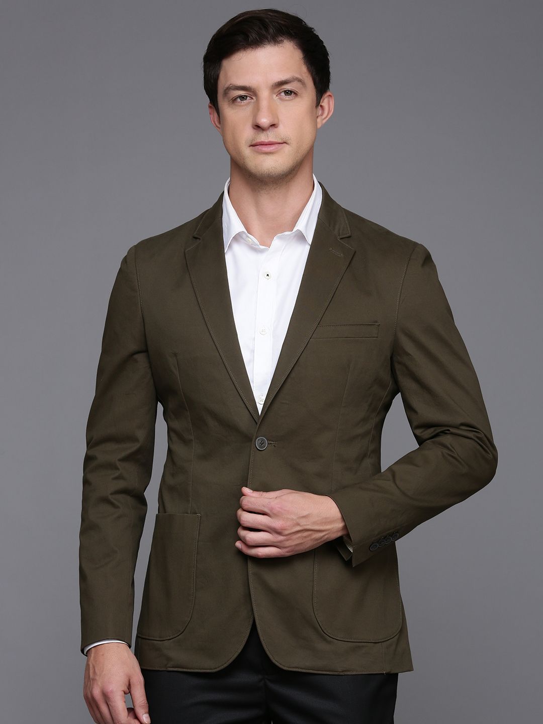 Raymond Contemporary Fit Notched Lapel Collar Single-Breasted Blazer