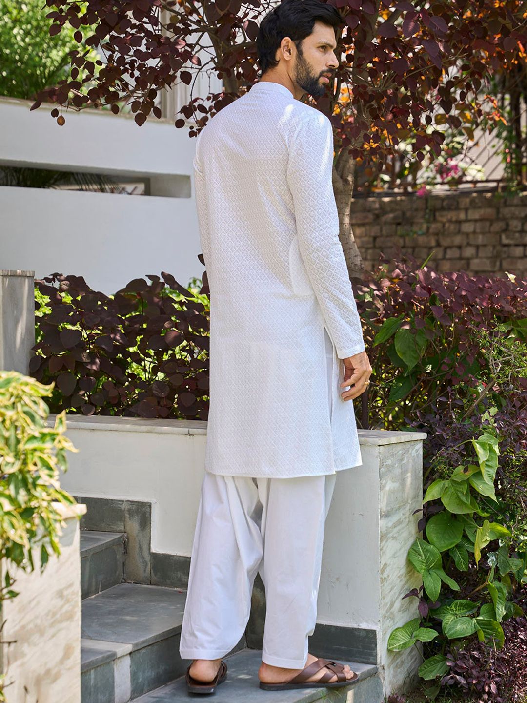 See Designs Ethnic Motifs Embroidered Chikankari Pure Cotton Kurta With Salwar