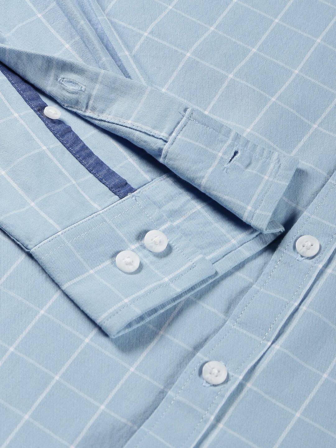 Thomas Scott Windowpane Checks Classic Slim Fit Cotton Casual Shirt