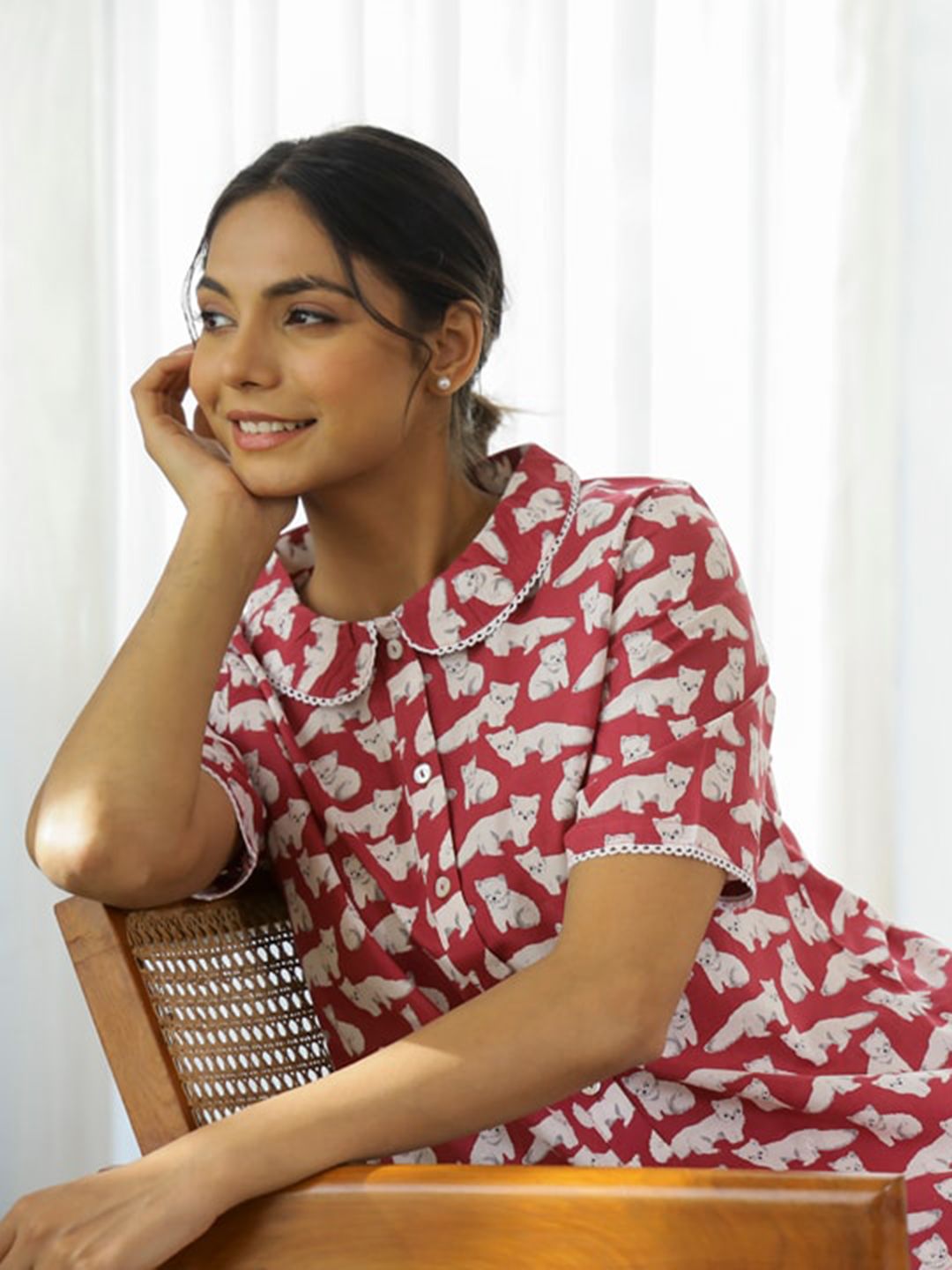 SANSKRUTIHOMES Conversational Printed Pure Cotton Night suit