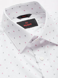 Raymond Men Slim Fit Geometric Printed Pure Cotton Formal Shirt