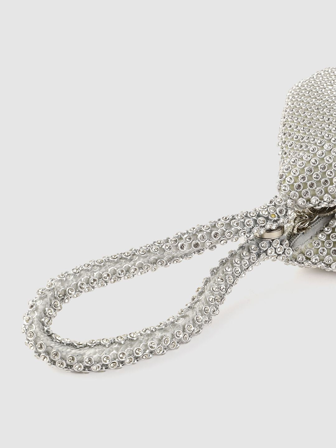 Lino Perros Silver-Toned Embellished Potli Clutch