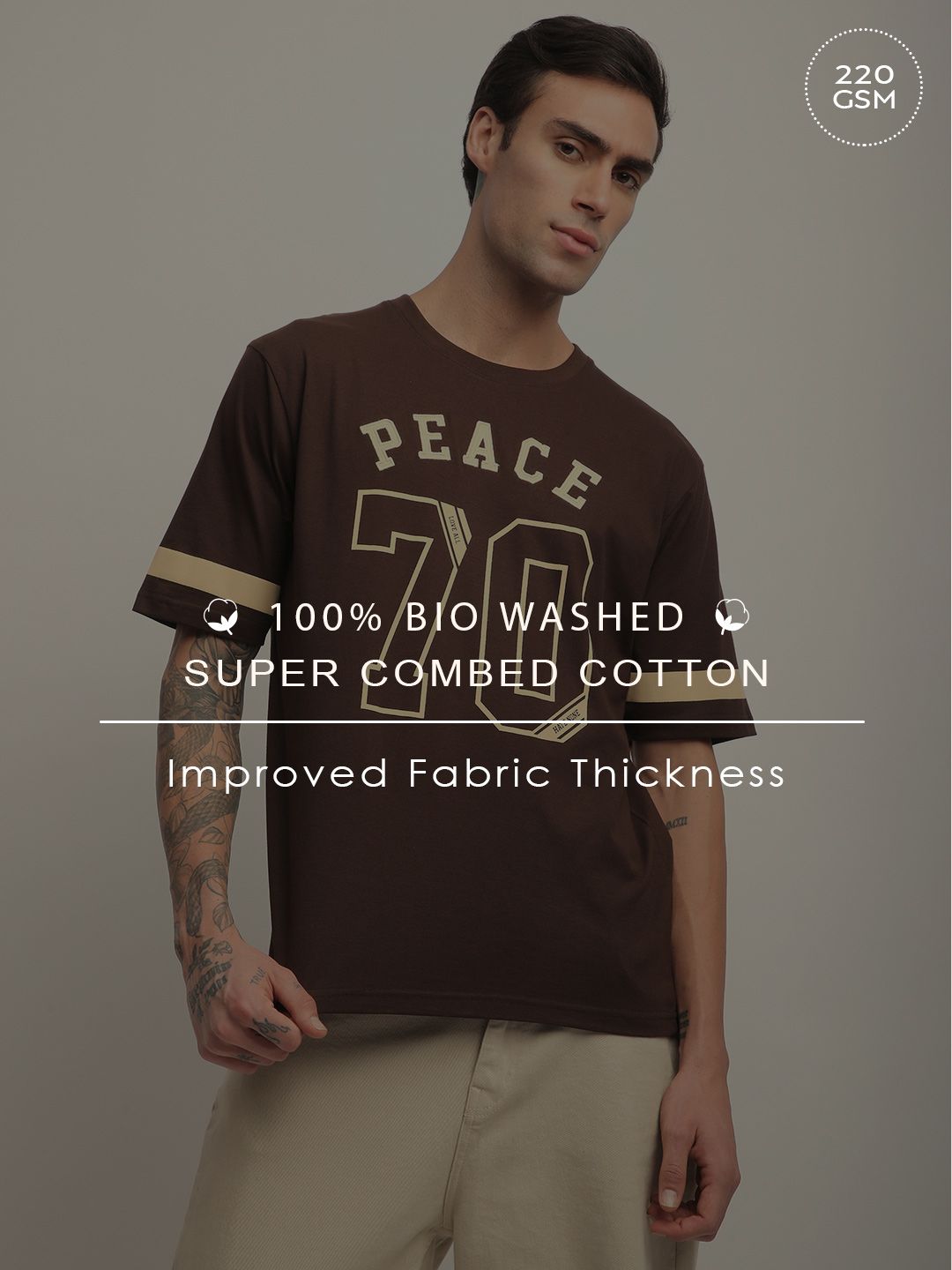 DILLINGER Men Short Sleeve Oversized Applique Printed Tshirt