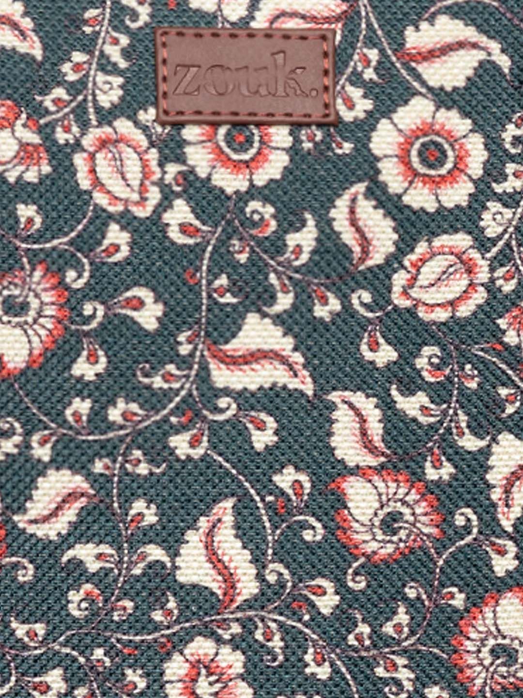 ZOUK Women Floral Printed Kalamkari Structured Laptop Shoulder Bag