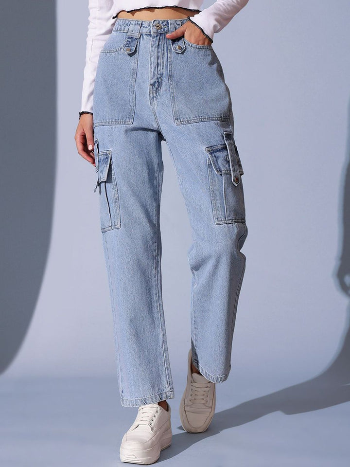 STREET 9 Women Comfort High-Rise Cotton Clean Look Jeans