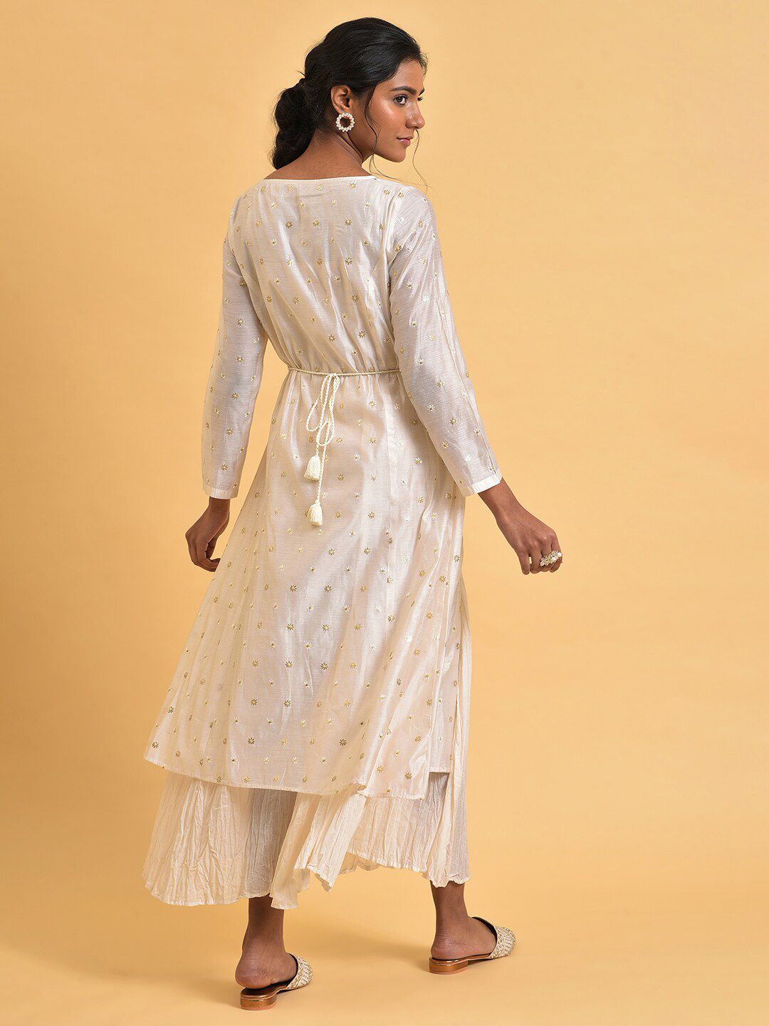 W Floral Embroidered Ethnic A-Line Maxi Dress