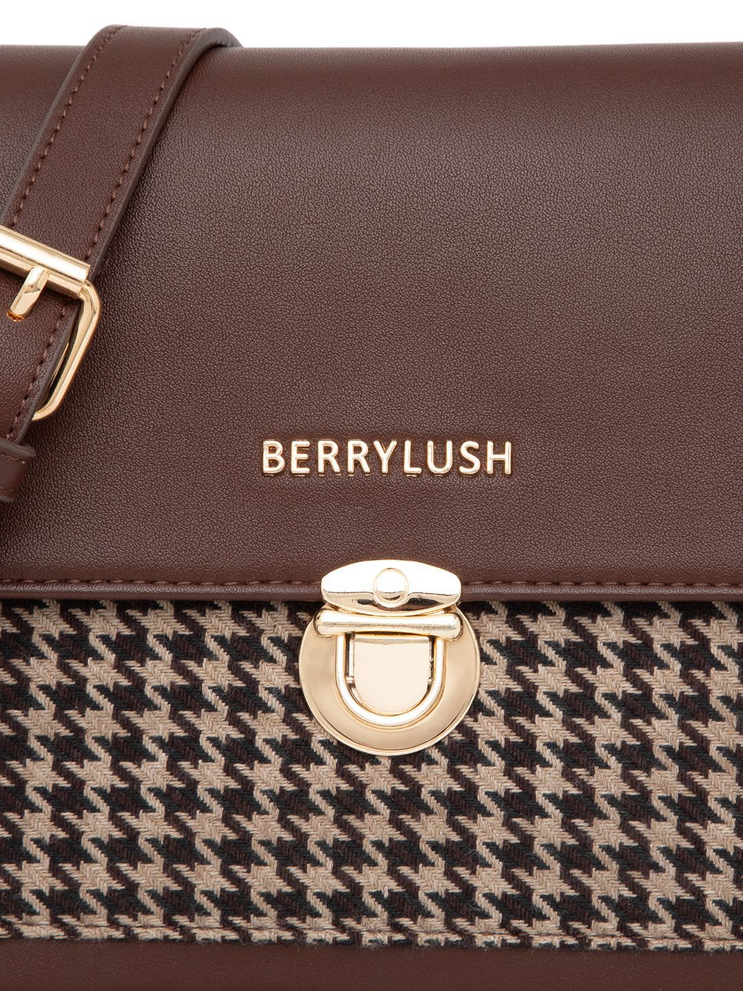 Berrylush Women Checked Structured Casual Sling Bag